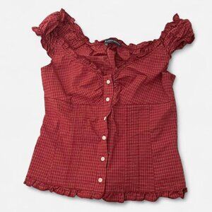 Brandy Melville Women's Red Shirts